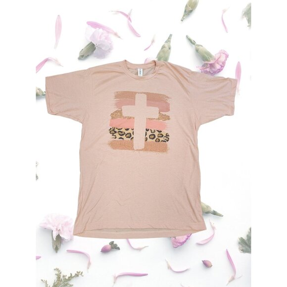 Brushstroke T-Shirt with Cross Women's Size 2XL - Picture 1 of 1